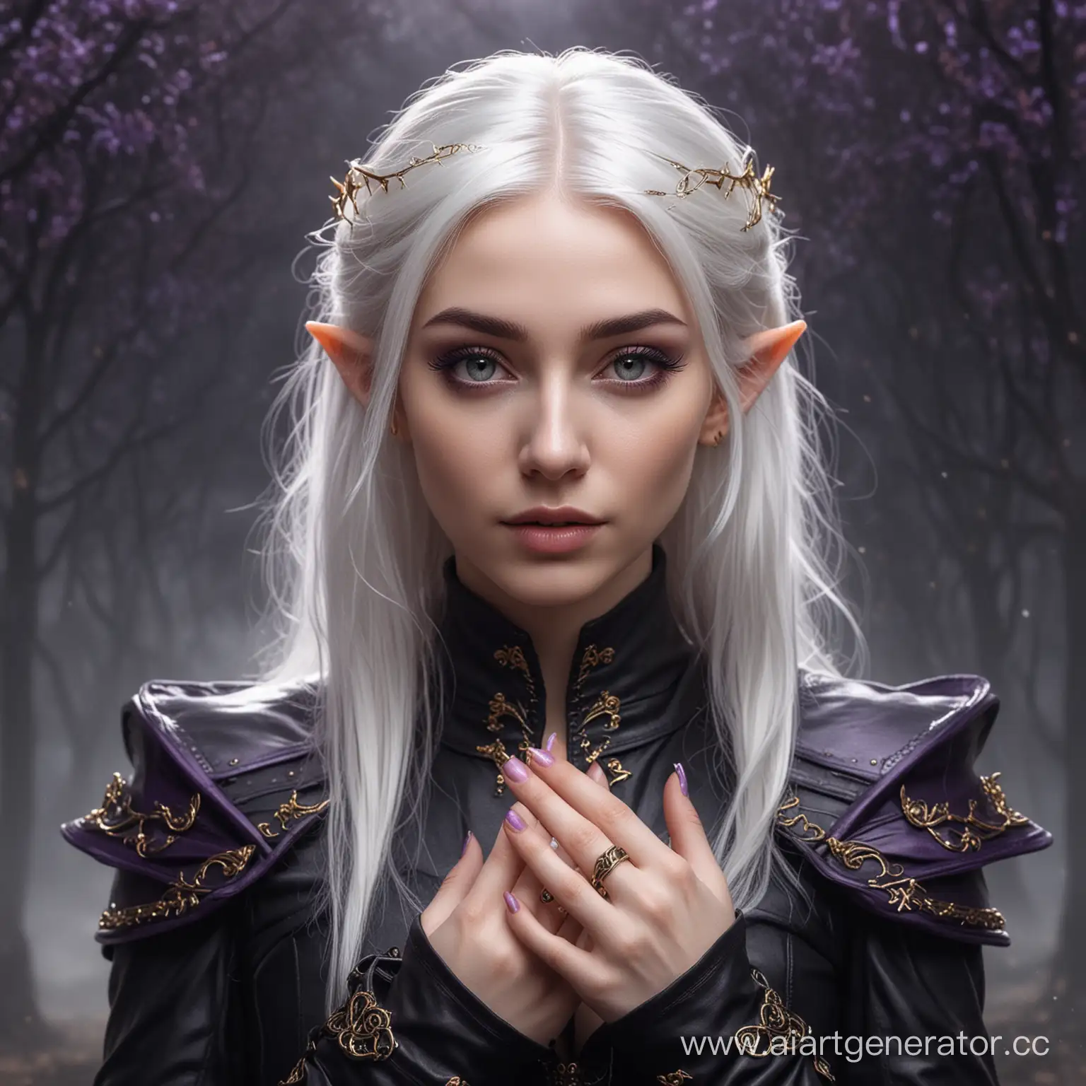 Mysterious-Elven-Sorceress-Conjuring-Purple-Magic-in-Dark-Fantasy-Realm