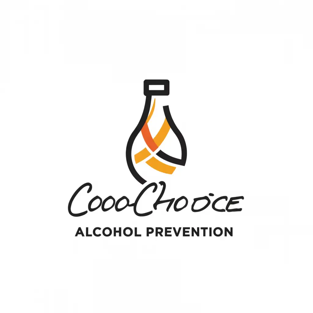 a logo design,with the text "CoolChoice alcohol prevention", main symbol:Alcohol bottle,Moderate,clear background