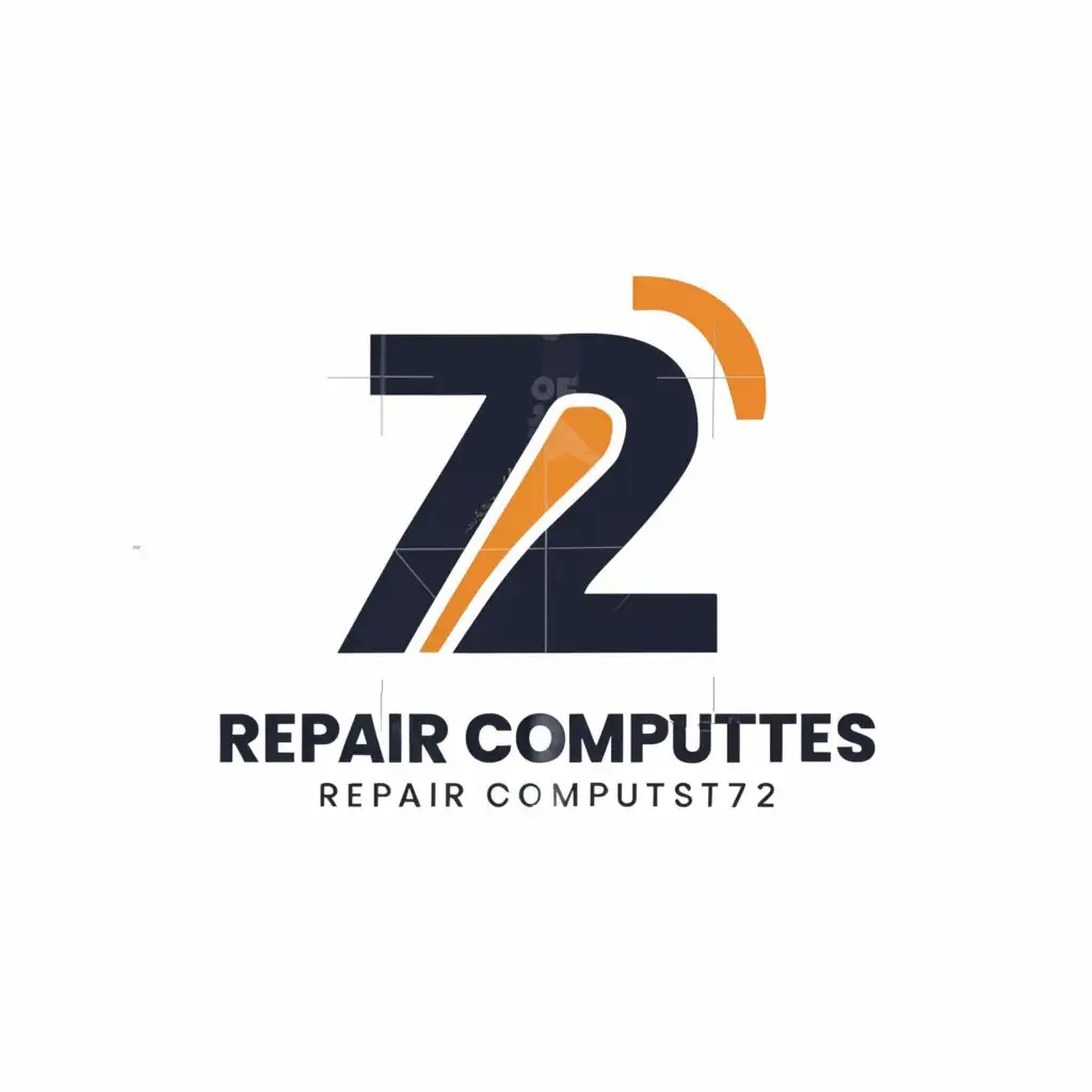 a logo design,with the text "Repair of computers 72", main symbol:72,Moderate,be used in Technology industry,clear background