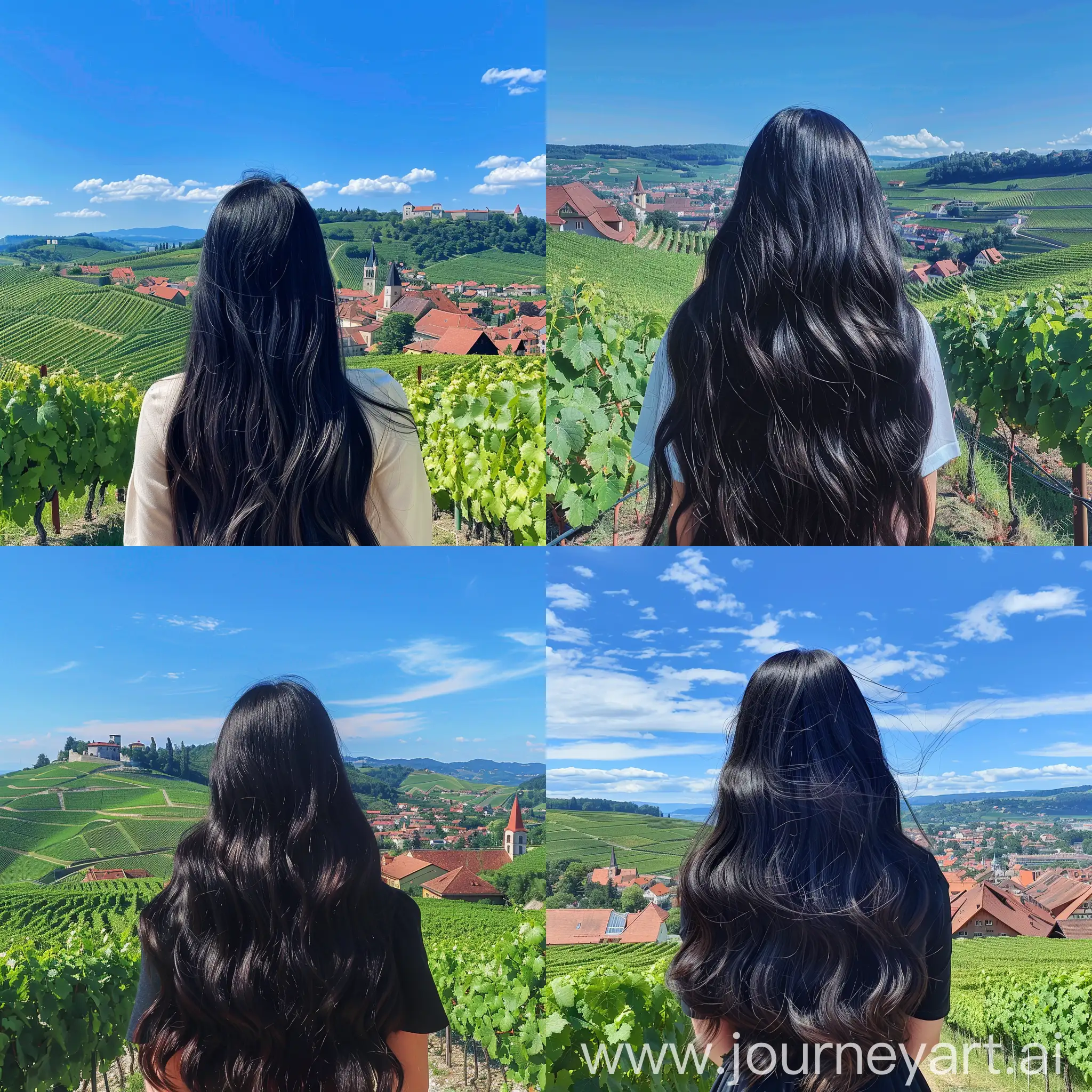 Girl-with-Long-Black-Hair-Enjoying-Scenic-Vineyard-View-under-Blue-Skies