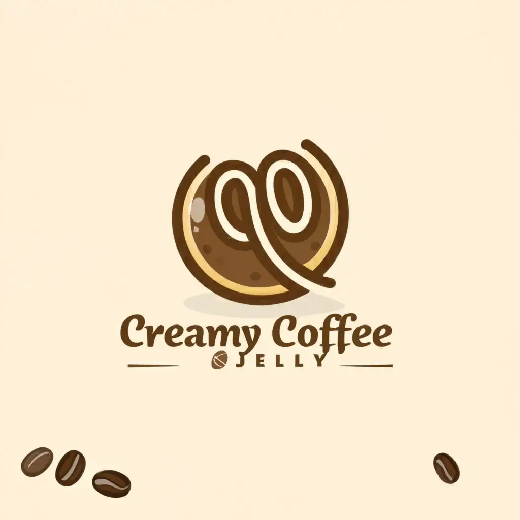 a logo design,with the text "Creamy Coffee Jelly", main symbol:Jelly,Minimalistic,clear background