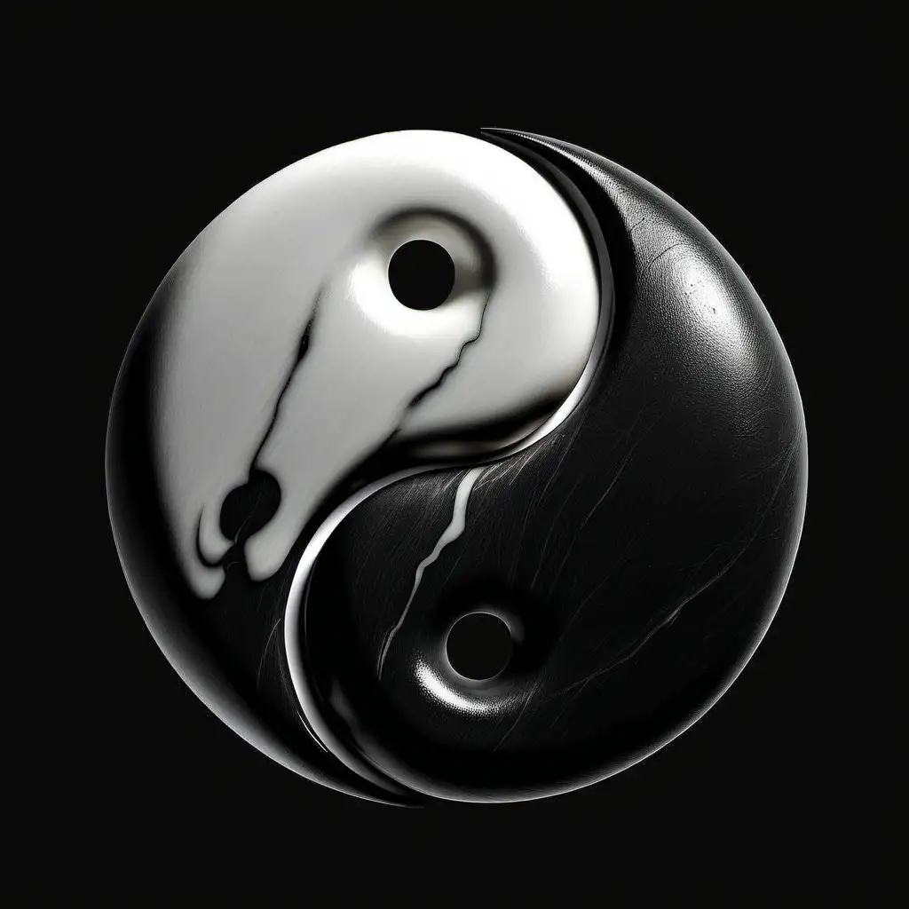 Yin Yang Symbol on Black Background