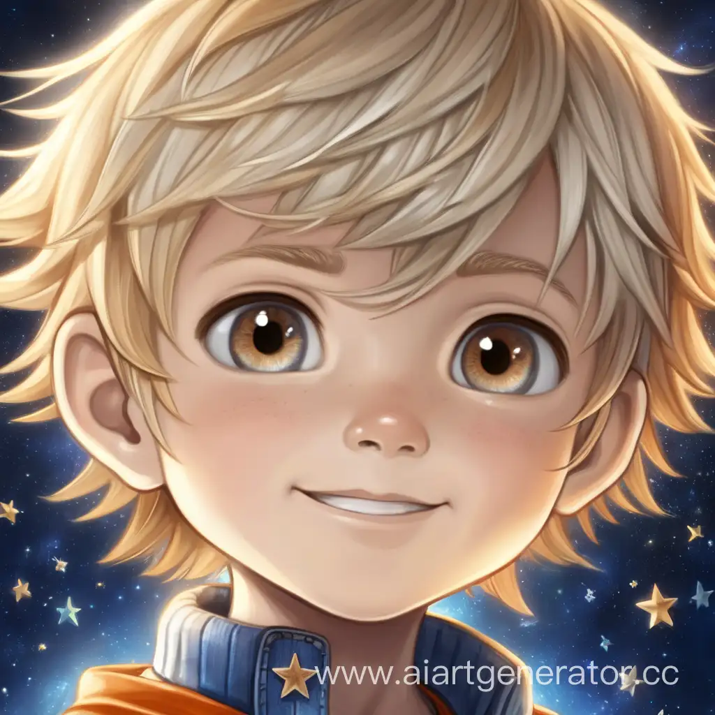 Маленький звездный мальчик 6 лет, со светлыми волосами
