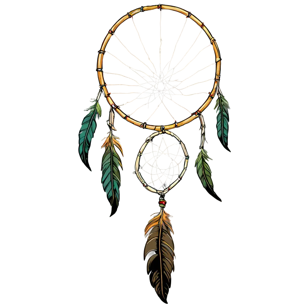 Tattoo, colour, dream catcher, tattoo sketch, thin, light, dotwort, polynesia with light color background for t-shirt design