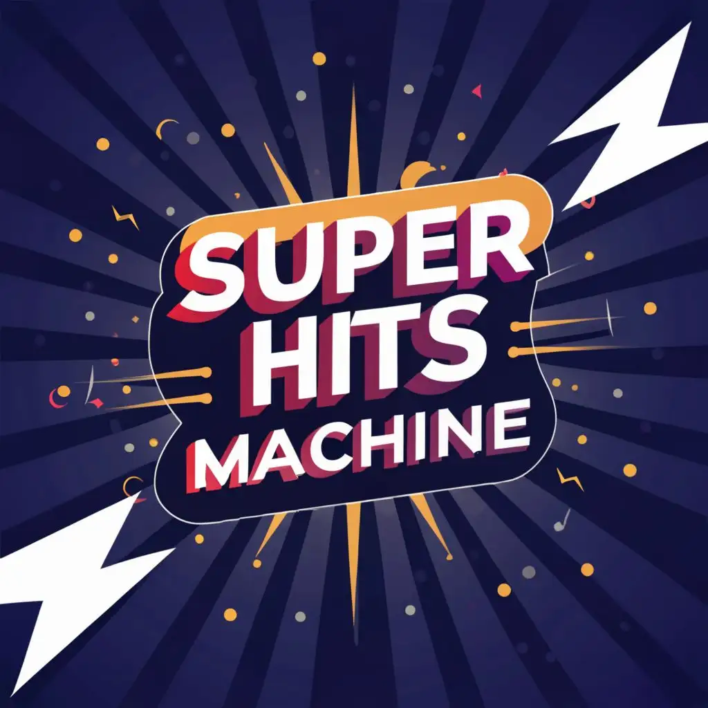 LOGO-Design-for-Super-Hits-Machine-Klieg-Lights-Symbol-with-a-Complex-Clear-Background