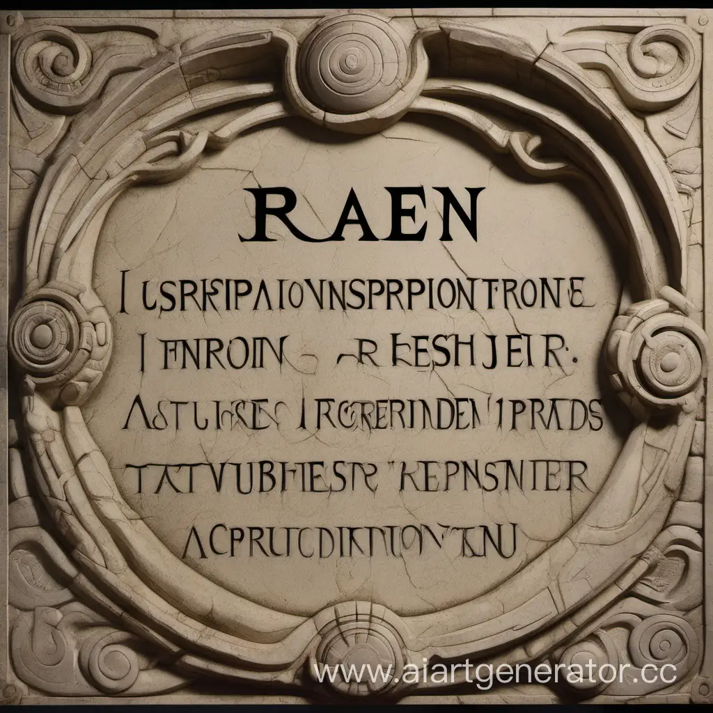 Надпись Raen