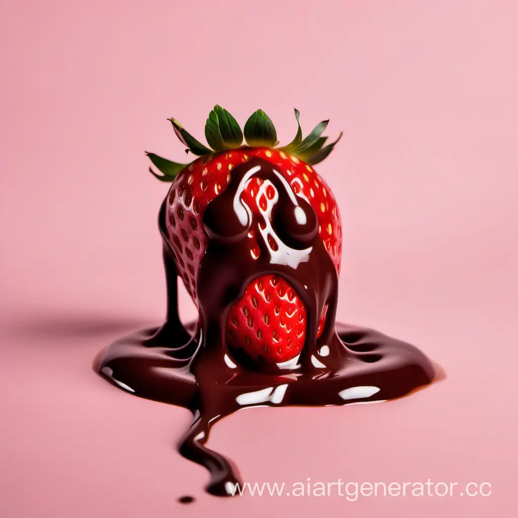 Lonely-Strawberry-Dipped-in-Melted-Chocolate