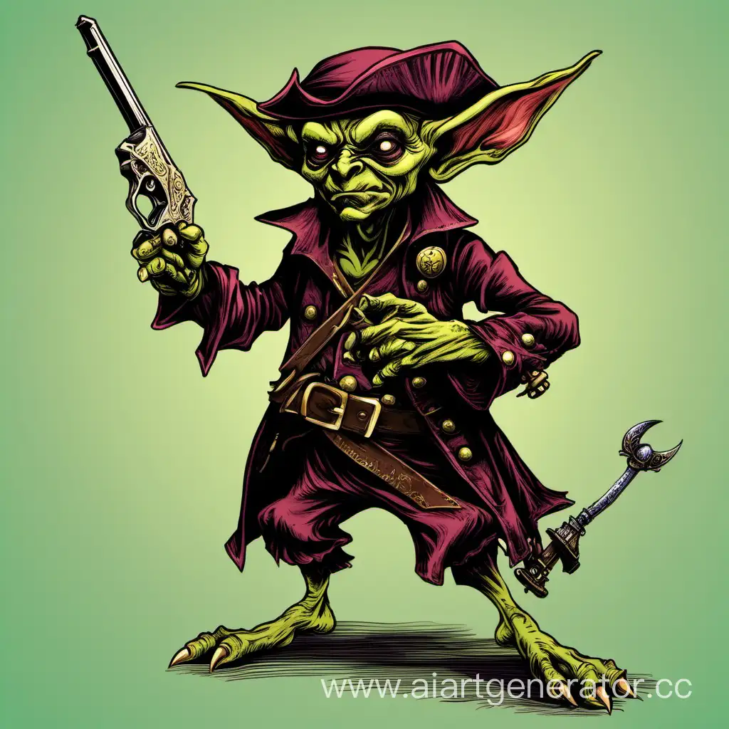 Malevolent-Goblin-Wielding-Ancient-Pirate-Pistol-in-a-Medieval-Fantasy-World