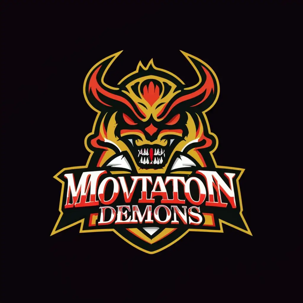 a logo design,with the text "MOTIVATION DEMONS", main symbol:A,Moderate,clear background