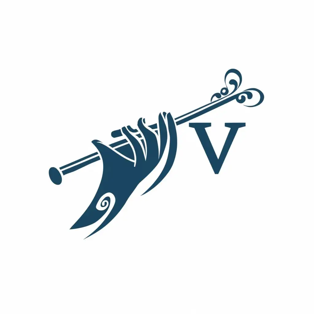 LOGO-Design-for-BhaktiVibes-Divine-Flute-Harmony-with-BV-Typography