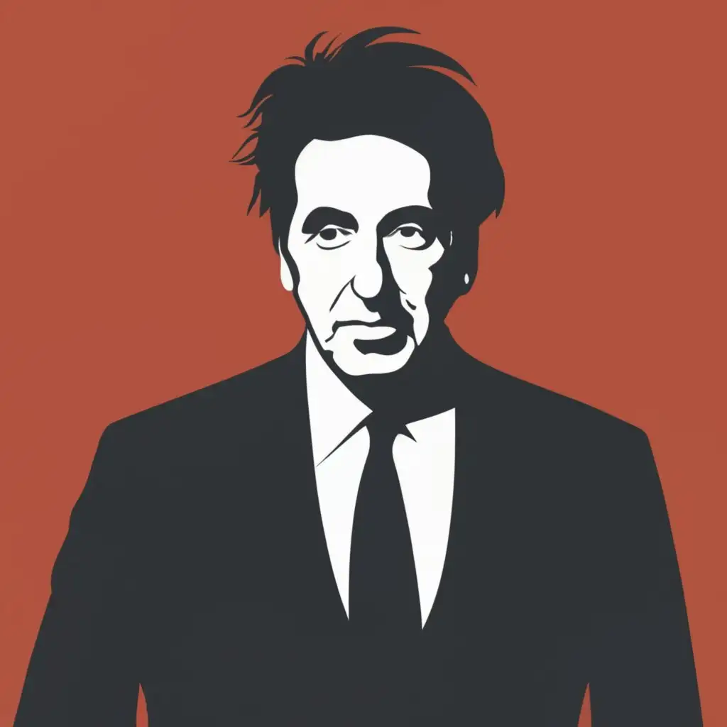 logo, Al Pacino in the bar minimal, with the text "Punker", typography, be used in Entertainment industry
