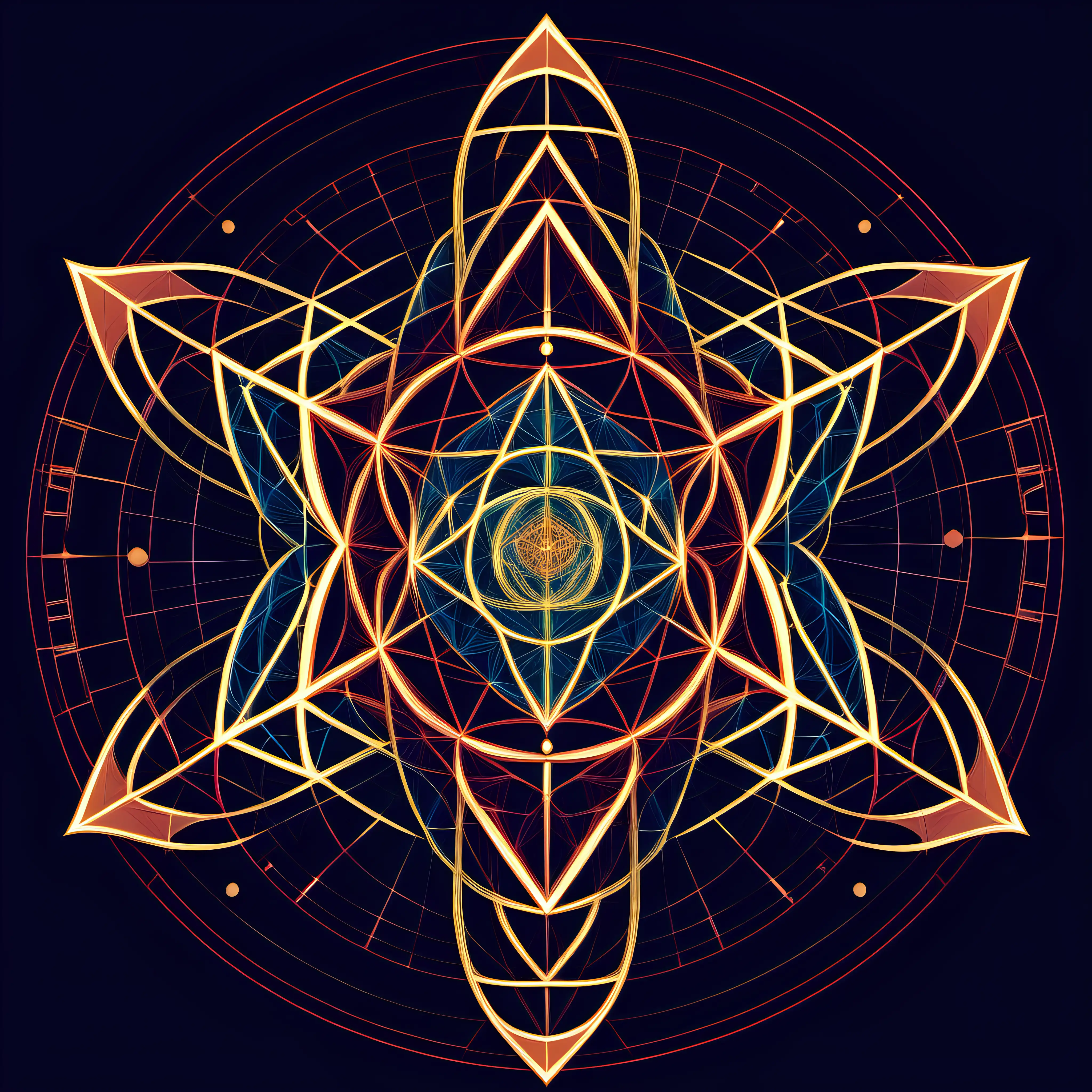 Harmonious Angelic Sacred Geometry in TriColor Palette