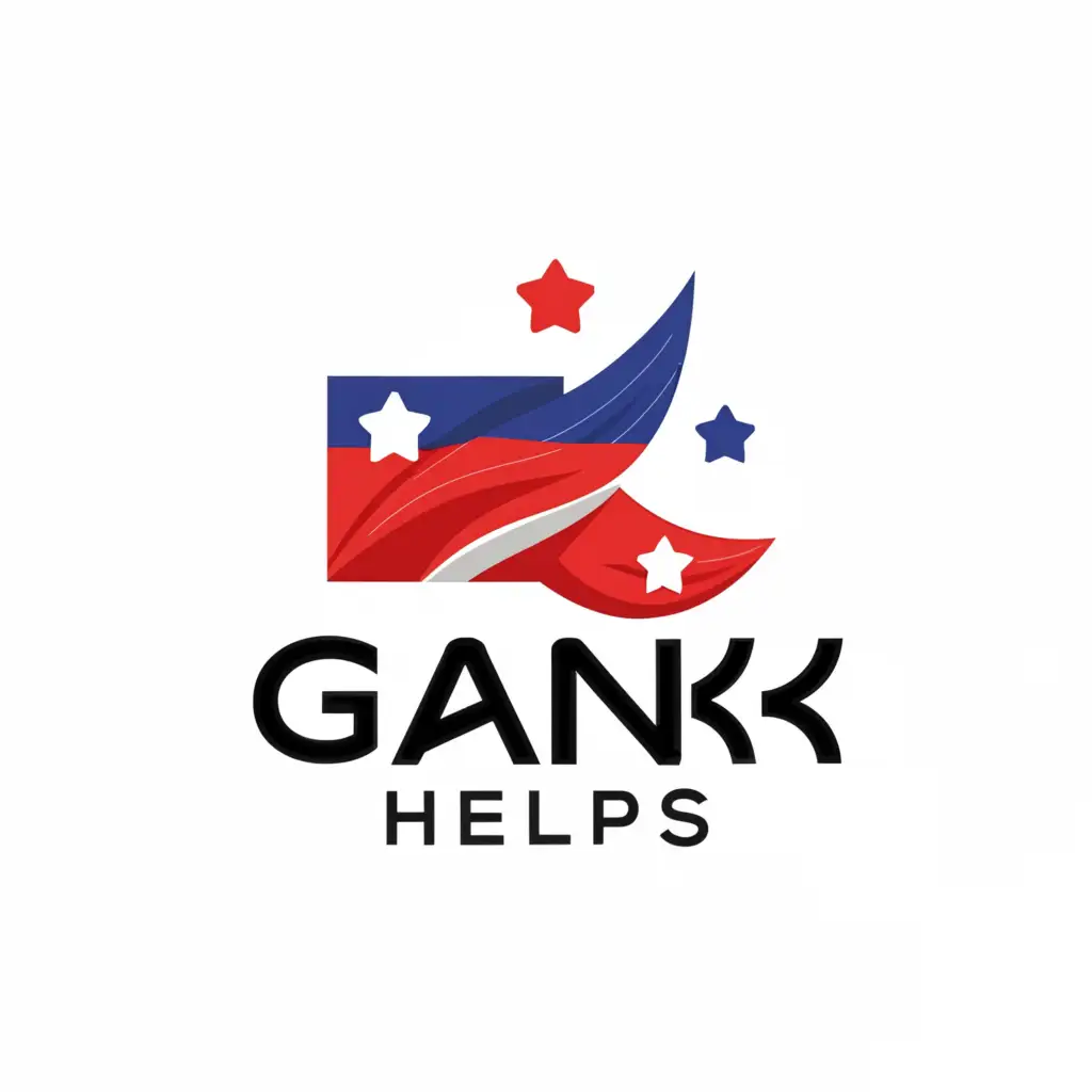 a logo design,with the text "gank helps", main symbol:flag of the Russian Federation, triangle,Moderate,be used in Technology industry,clear background