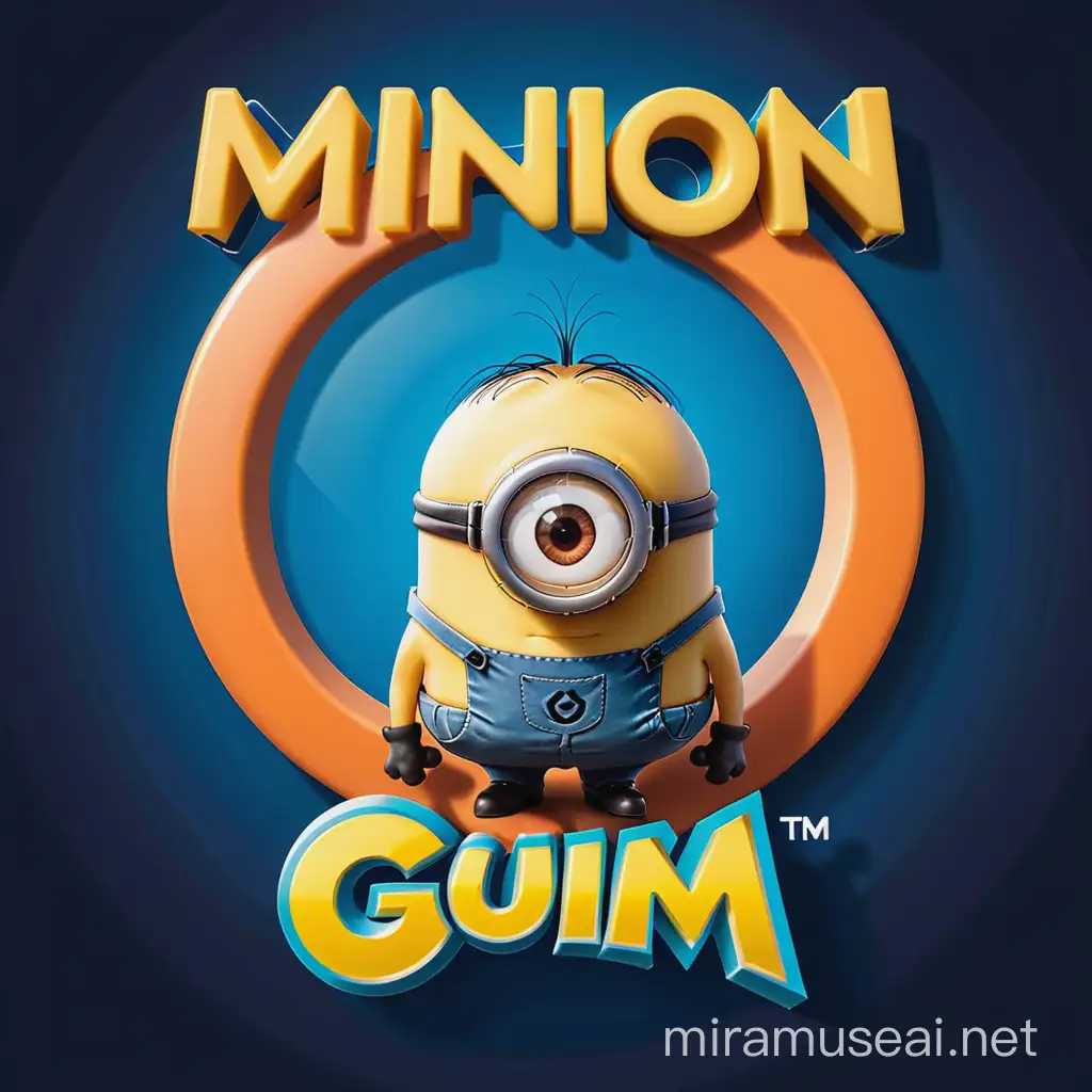 Colorful Minion Gum Logo on Display