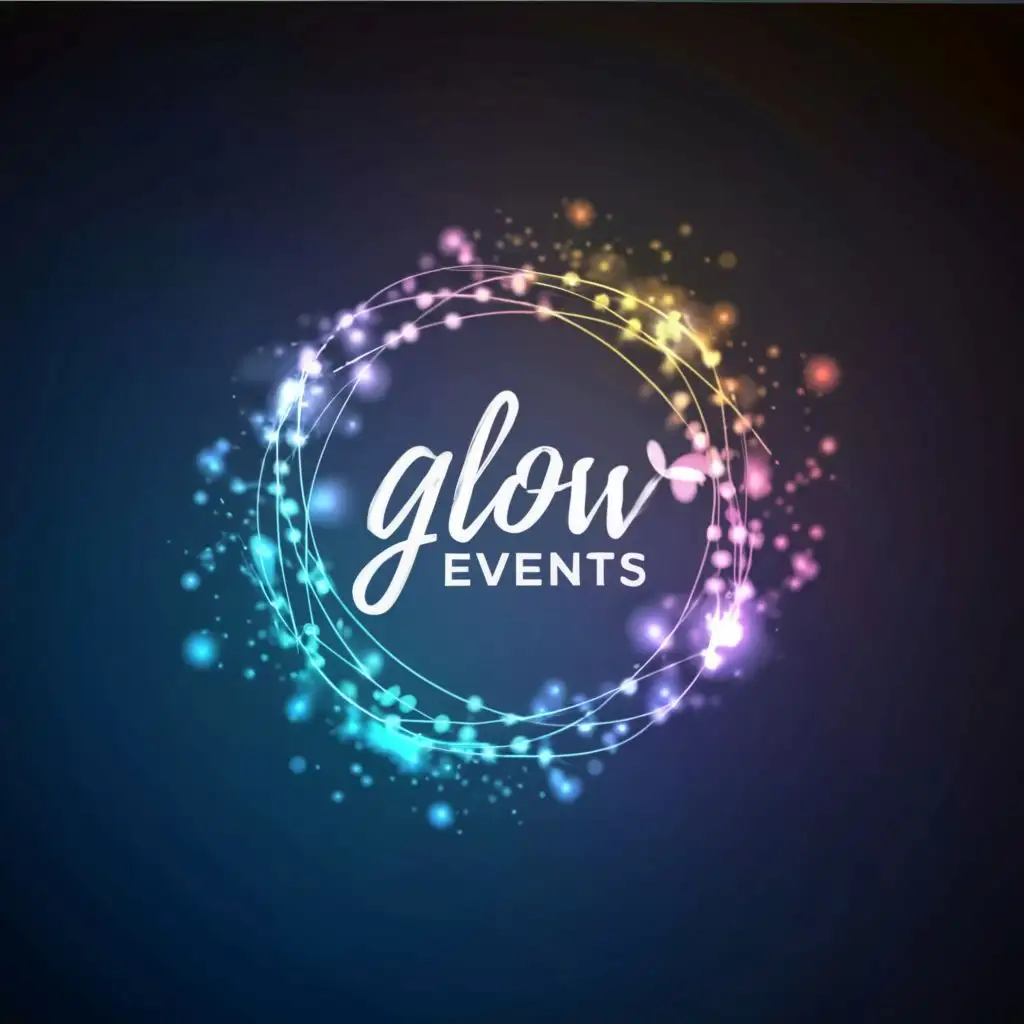 logo, Glowing Orb, with the text "Glow Events Services", typography, be used in Events industry