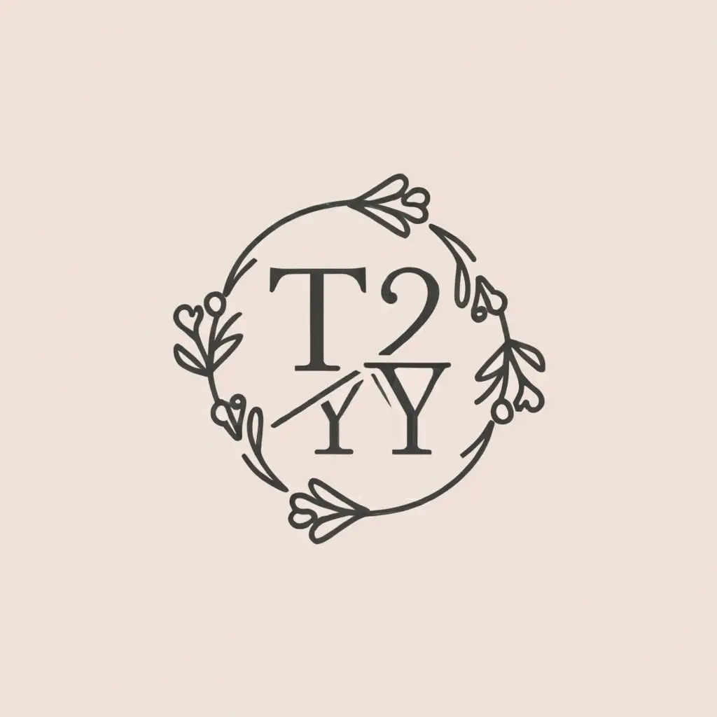 a logo design,with the text "T2yy", main symbol:The inscription inside the circle or next to the floral thin black and white border,Moderate,be used in Medical Dental industry,clear background