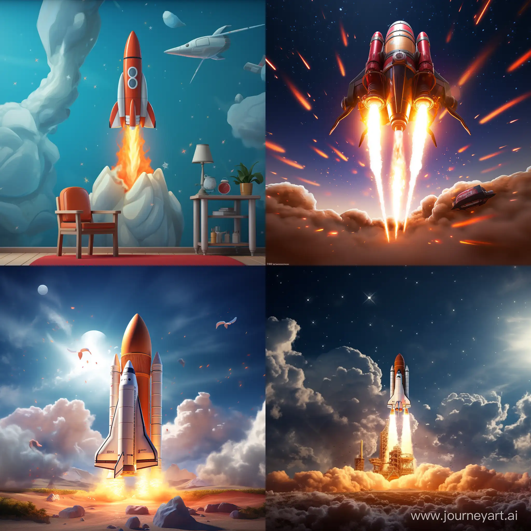 Rocket-Launch-Wallpaper-for-a-Square-Display
