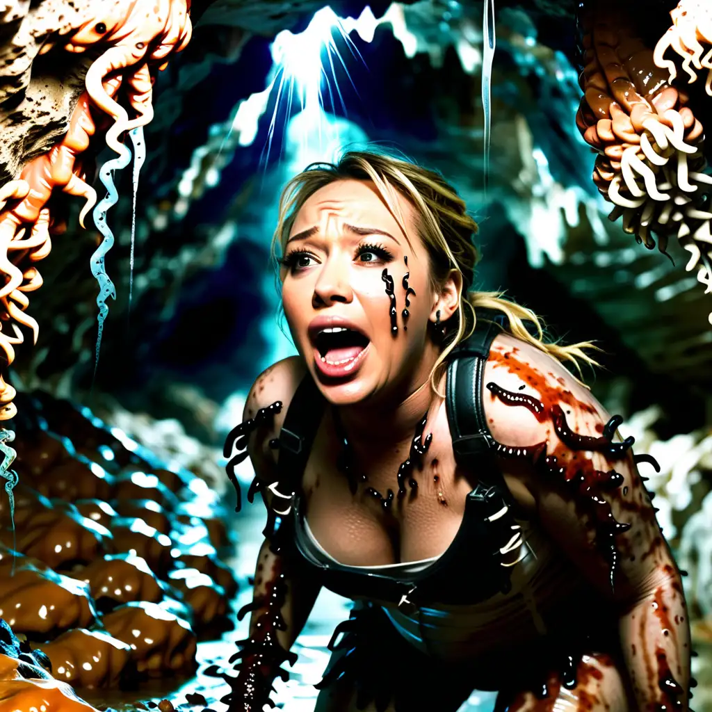 Hillary Duff in Stalactite Cave Confronting Giant Centipedes