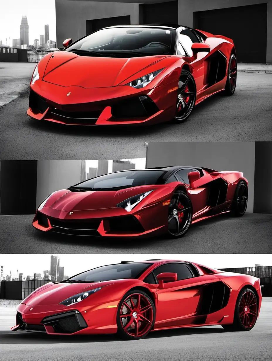 Vibrant Red Luxury Exotic Cars Showcasing Elegance and Power