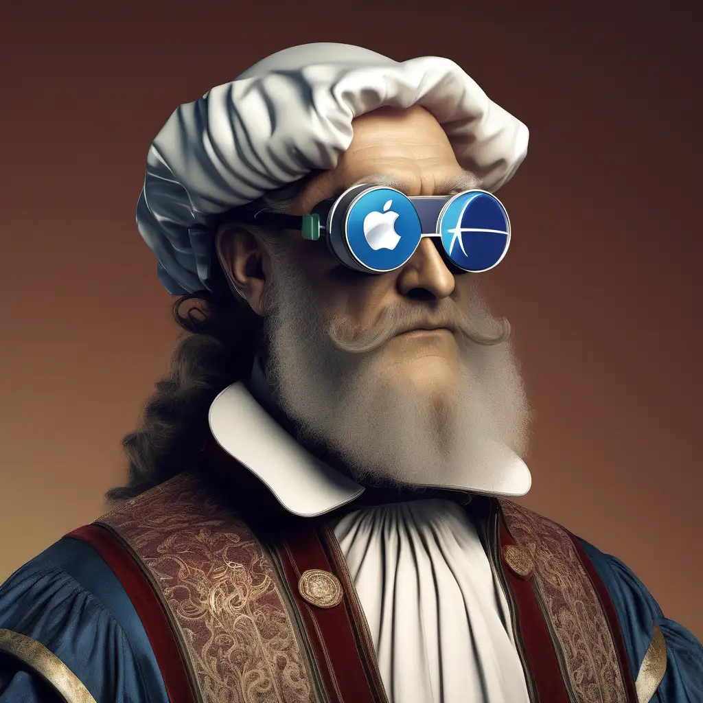 European John Amos Comenius Wearing Futuristic Glasses and 17th Century Outfit