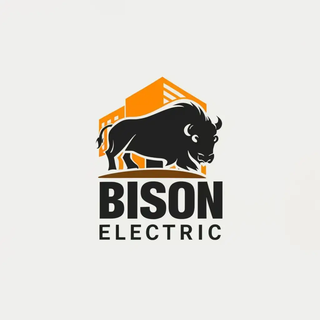 LOGO-Design-For-Bison-Electric-Powerful-Bison-Imagery-with-Typography-for-Construction-Industry