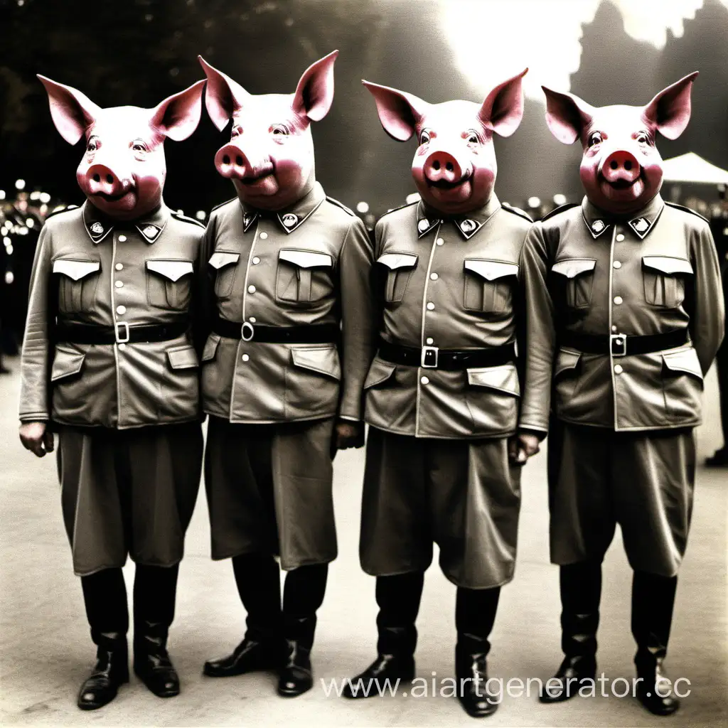 Adolf-Hitler-in-Pig-Costumes-Historical-Fascist-Imagery