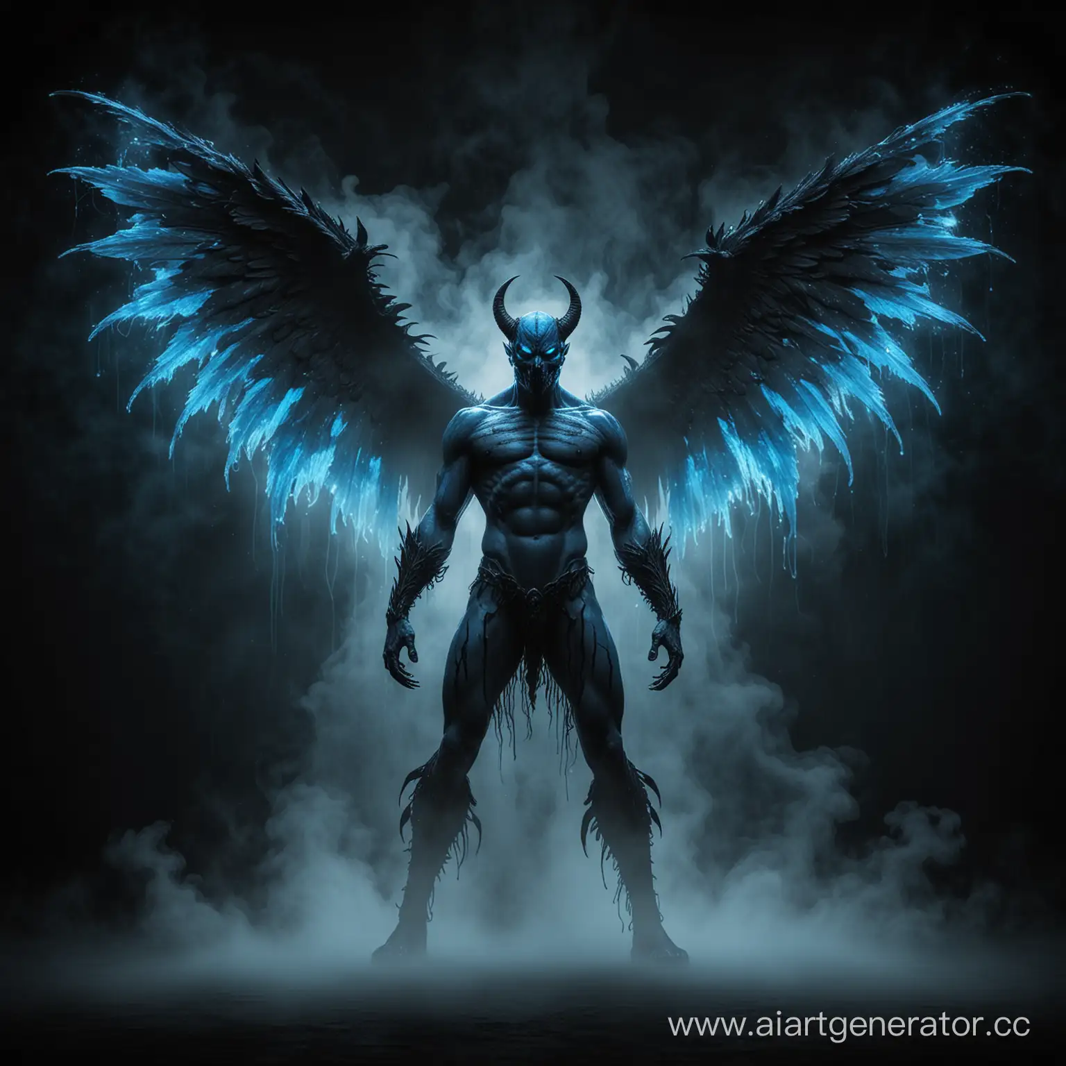 Ethereal-Blue-Demon-with-Neon-Wings-in-Misty-Darkness