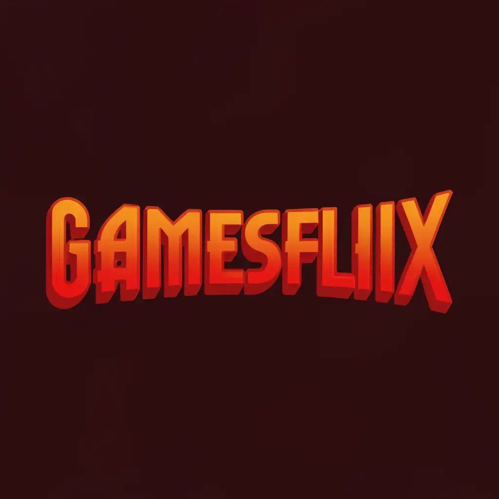 a logo design,with the text "GamesFlix", main symbol:A letters GamesFlix in red tones with dark red in the background,Moderate,clear background