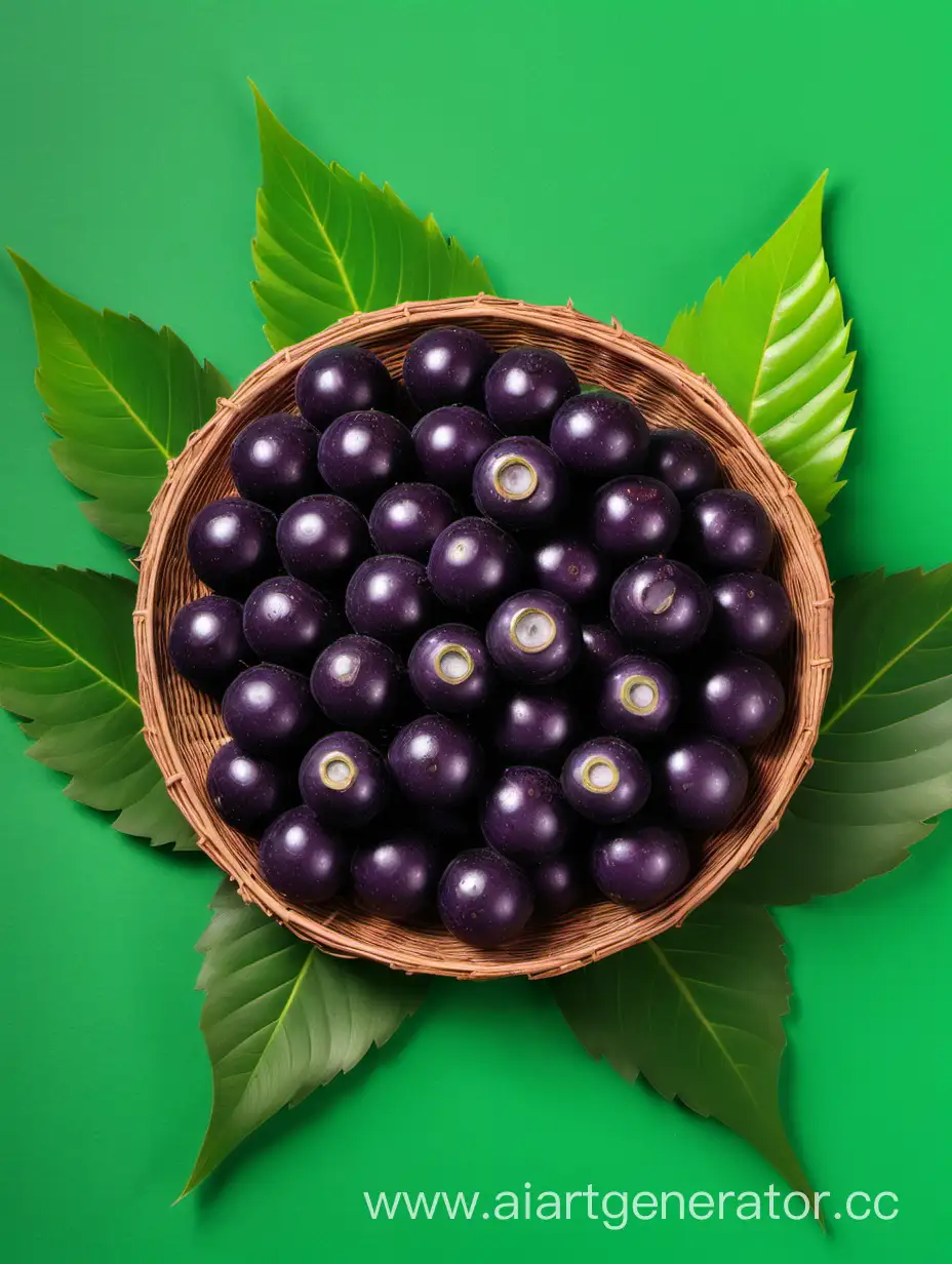 big size of Acai FRUIT WITH GREEN LEAF ON GREEN background