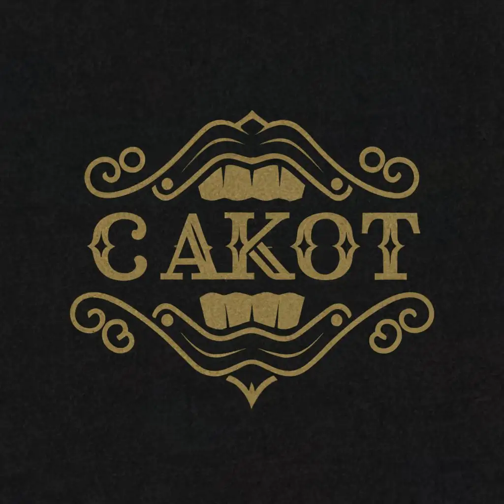 a logo design,with the text "CAKot", main symbol:mouth,complex,be used in Restaurant industry,clear background, black and white logo