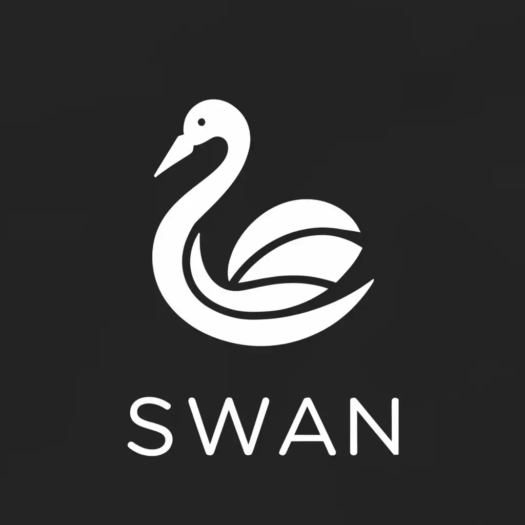 a logo design,with the text "Swan", main symbol:a silhouette of a swan,Minimalistic,clear background