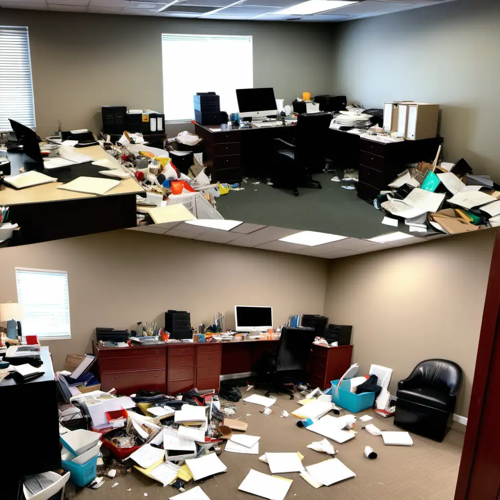 before and after office messy to clean