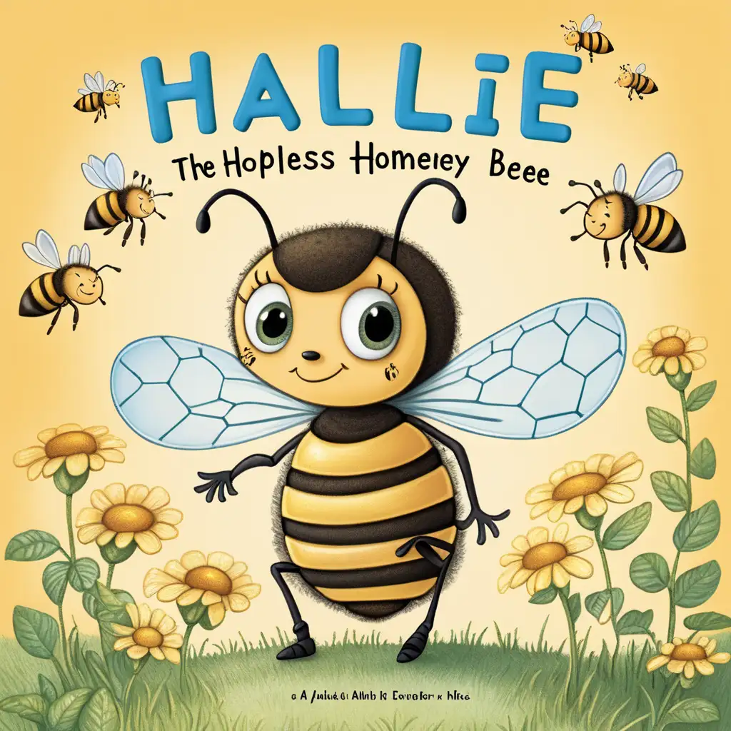 a childrens book cover of hallie the hopeless honeybee