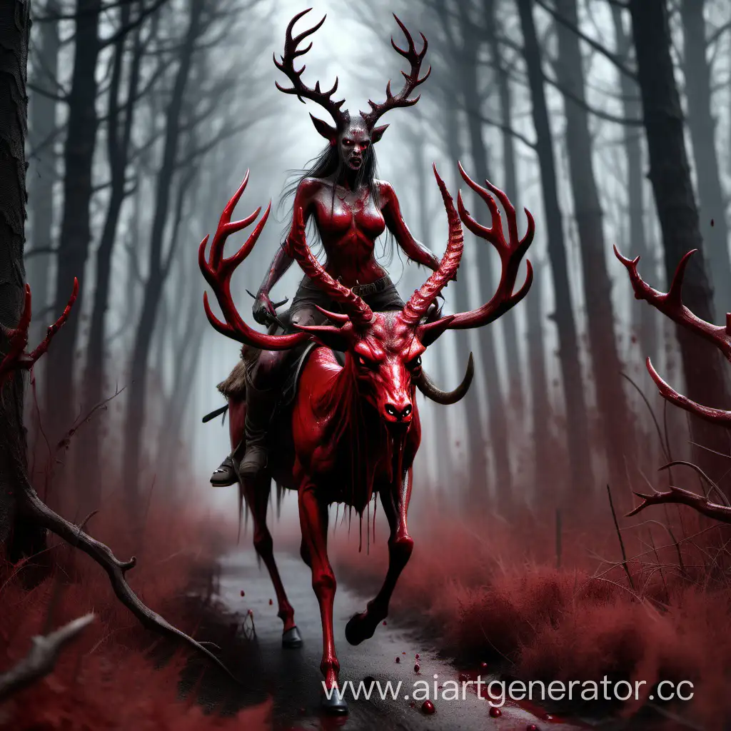 Enchanting-Forest-Entity-Alluring-Horned-Female-on-Haunting-Deer-Ride