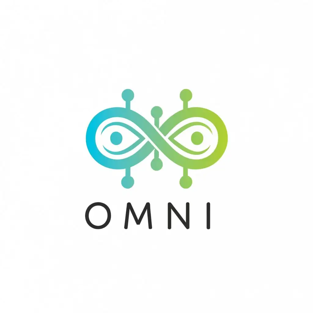 logo, Infinity data, with the text "Omni", typography, be used in Technology industry