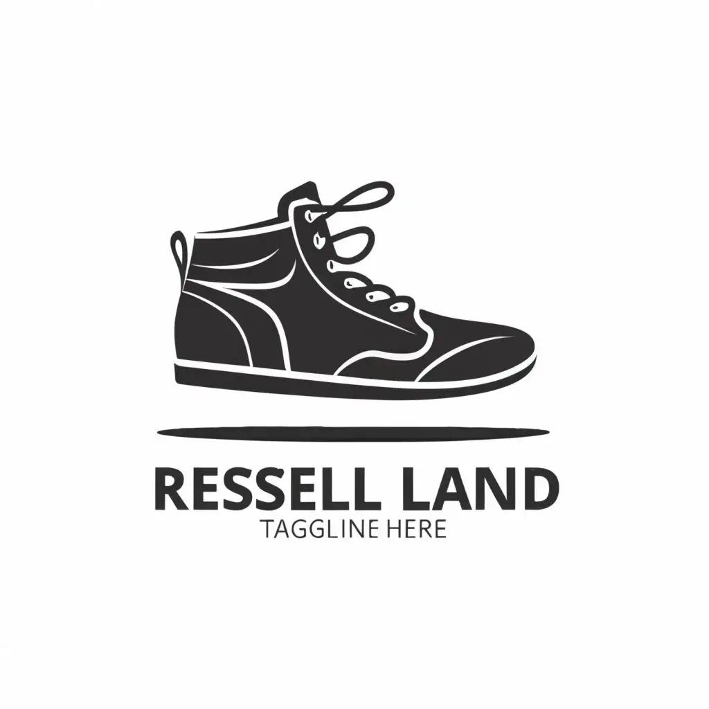logo, shoes, with the text "ressell land", typography, be used in Retail industry