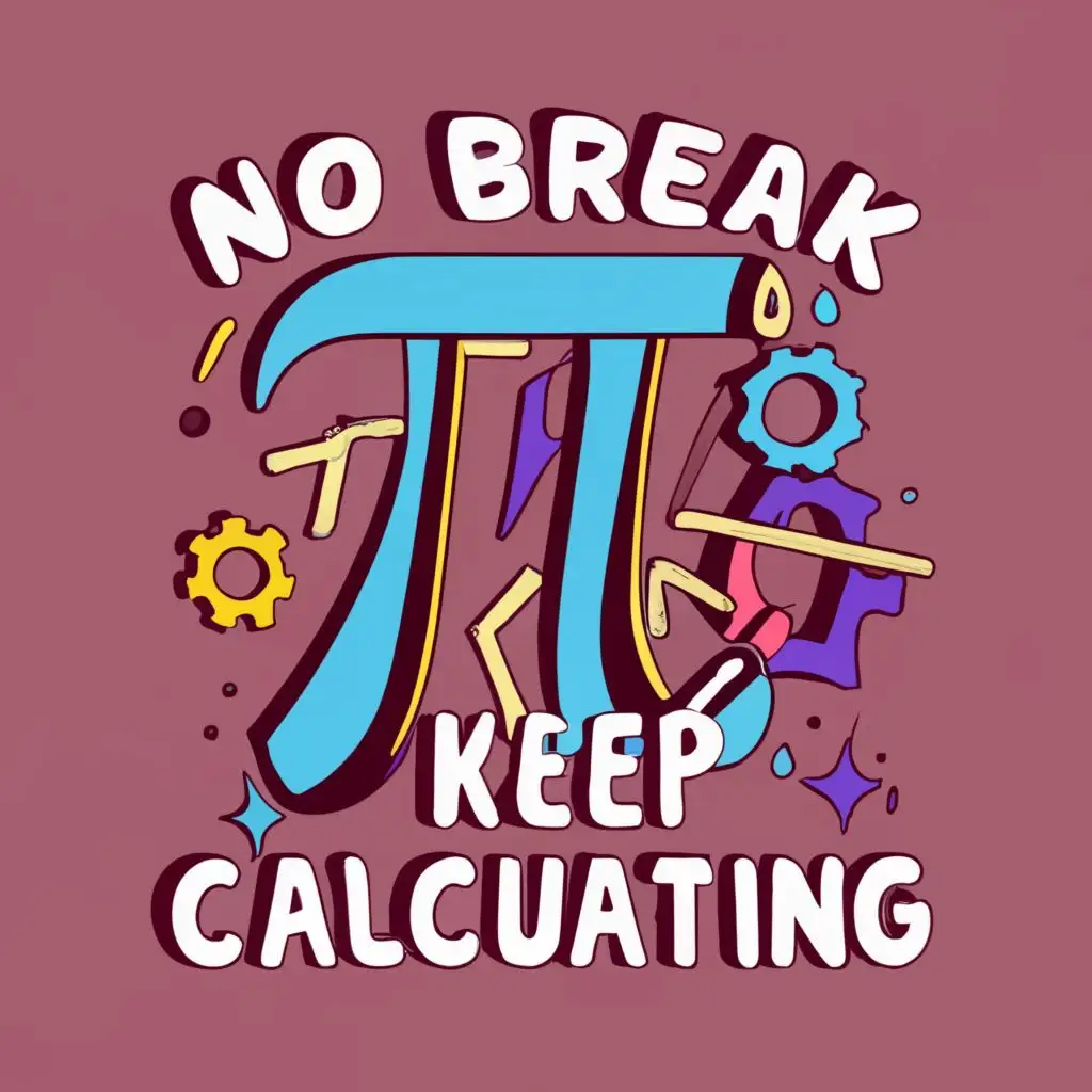 logo, Graffiti, pi, , with the text "No break - KEEP CALCULATING!", typography, be used in Education industry
