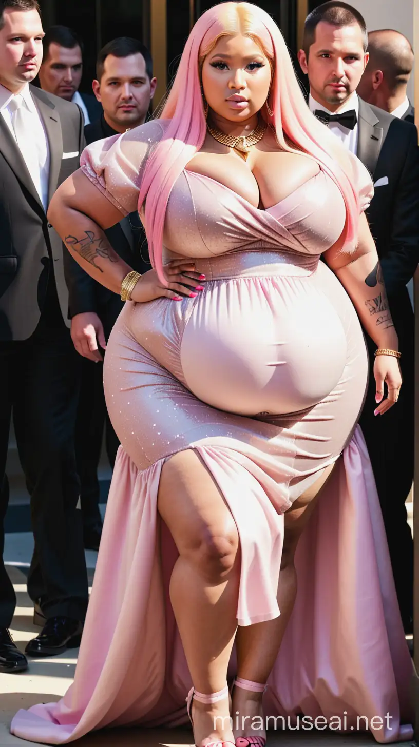 Very Obese Nicki Minaj wearing a dress