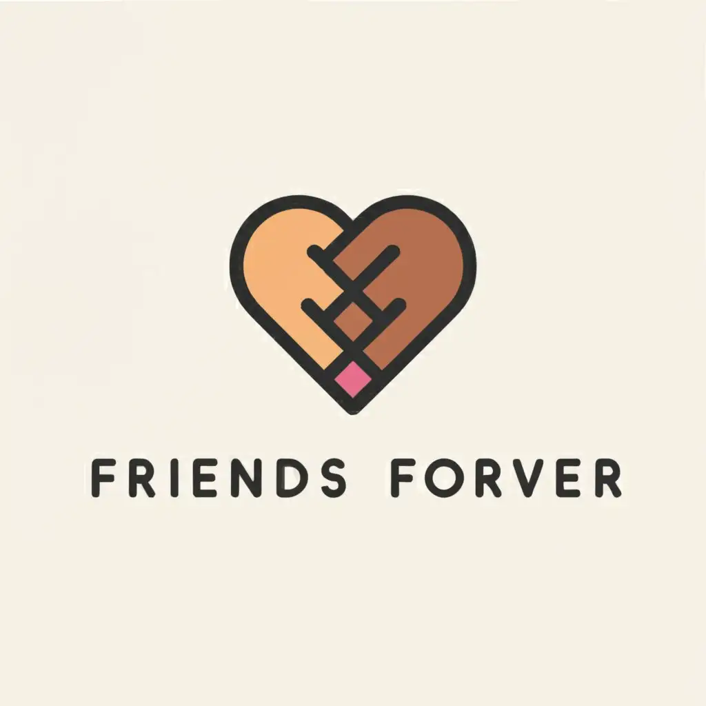 a logo design,with the text "FRIENDS FOREVER", main symbol:FRIENDSHIP,Moderate,clear background