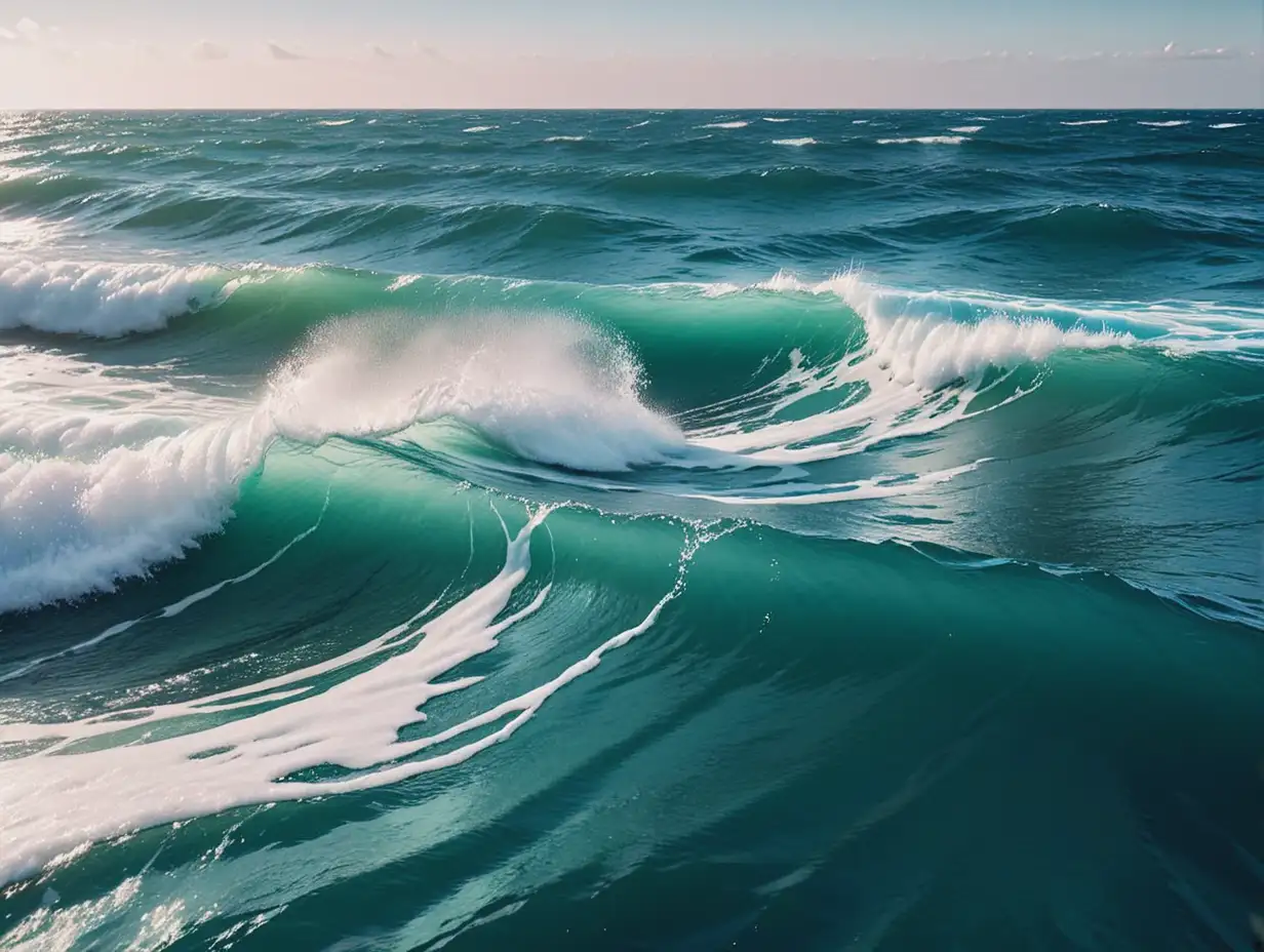 Vibrant Ocean Waves Painting