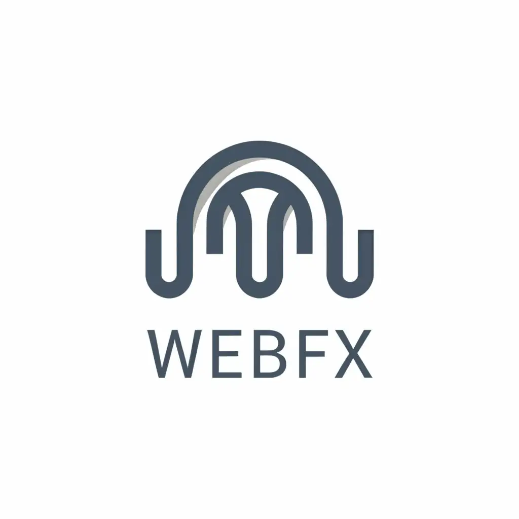 a logo design,with the text "WEBFX", main symbol:ARCHES,Minimalistic,clear background