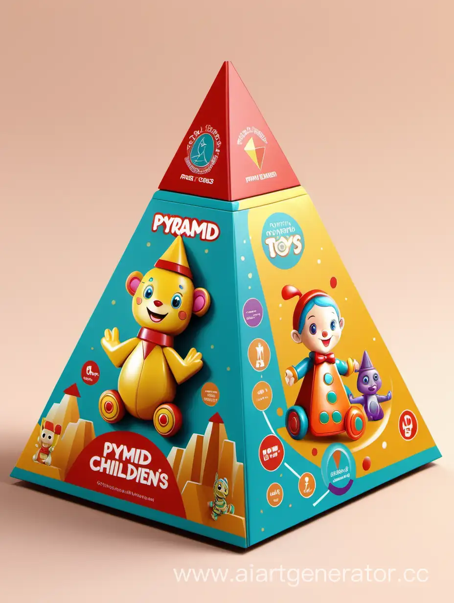 packaging design of pyramid toys for children