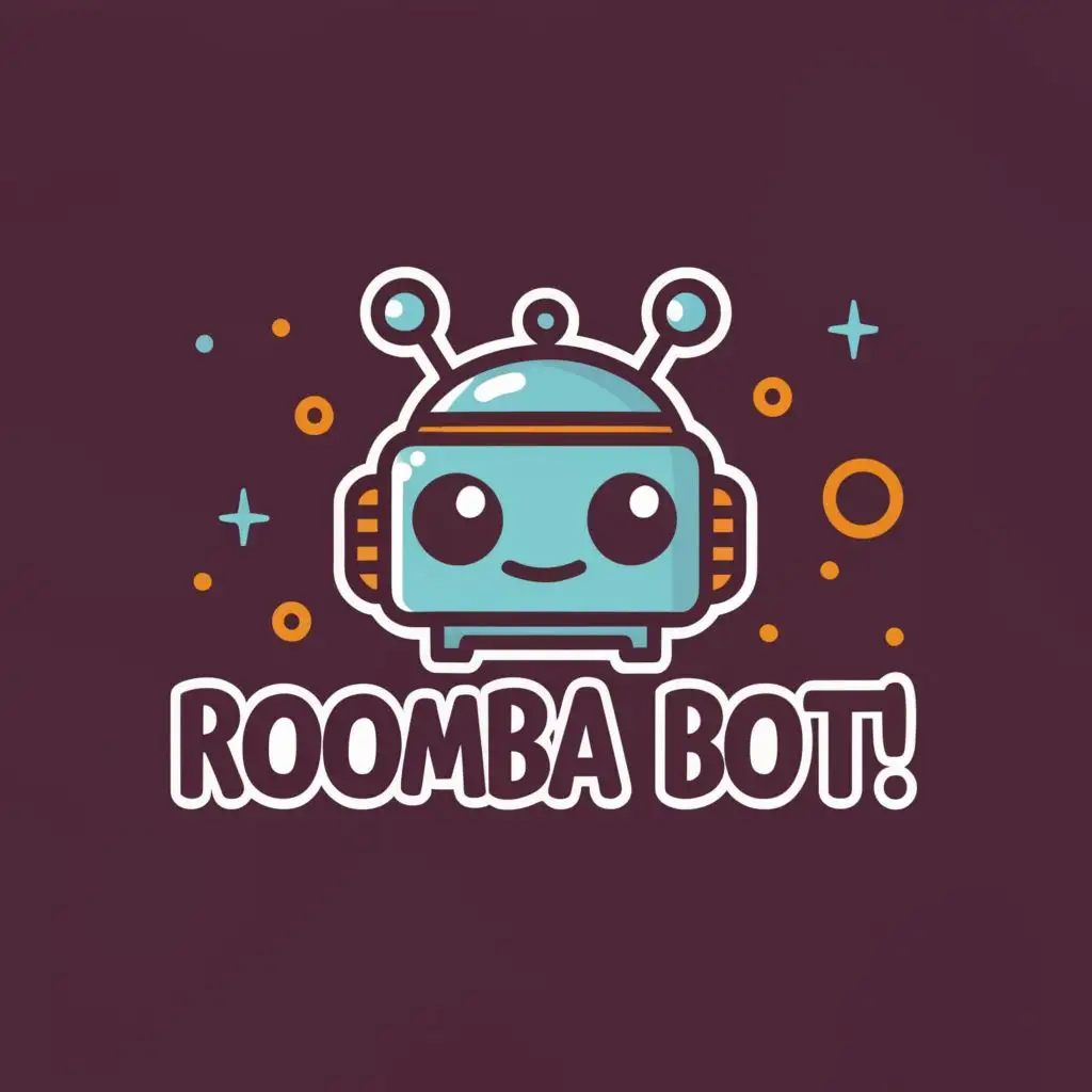 logo, Bot, with the text "RoombaBot", typography, be used in Entertainment industry
