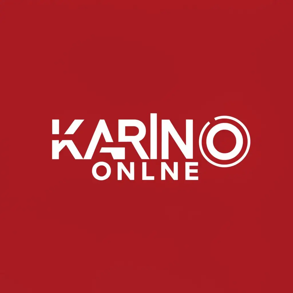 a logo design,with the text "karinoonline", main symbol:KARINOONLINE, red rectangle,Moderate,clear background