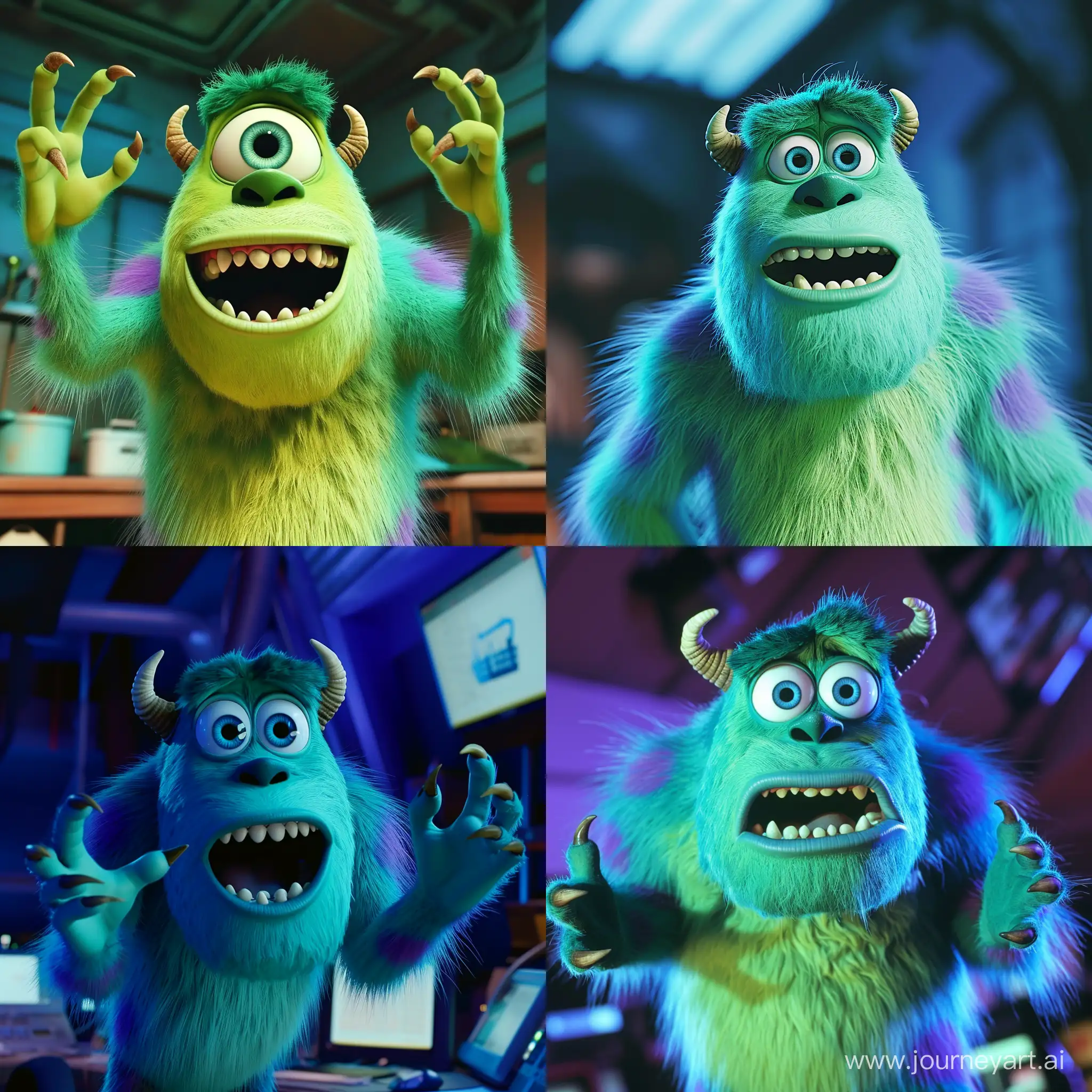 mike wazowski from monsters inc but the meme as if he was a cryptotrader