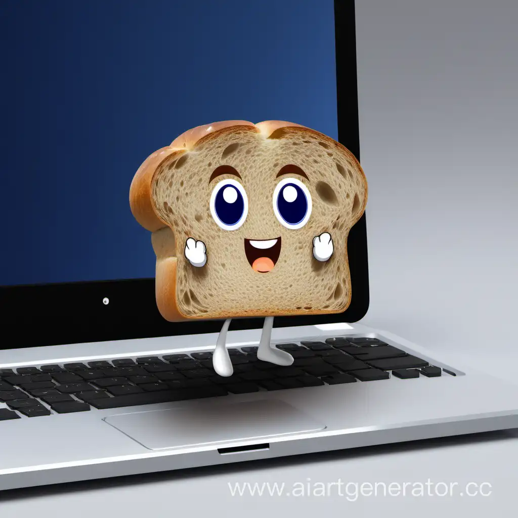 кусок хлеба играет в компьютер