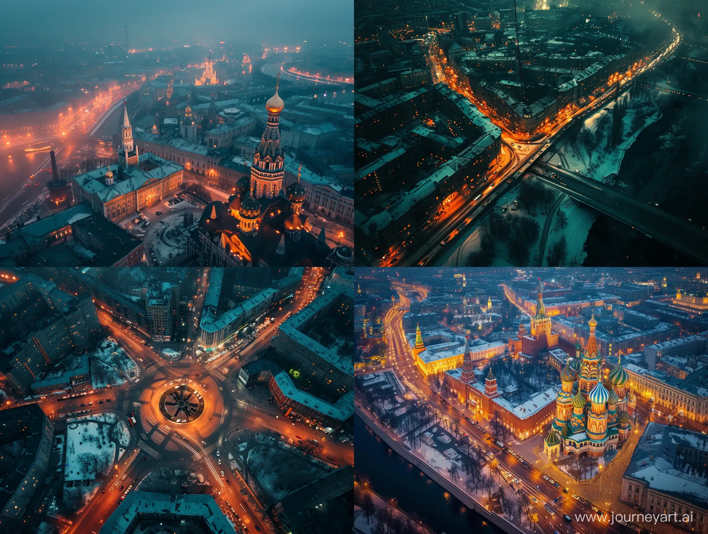 inside of moscow city , detailed. city scenes, moody, night time, "Environment, raw photograph, drone view, vivid
