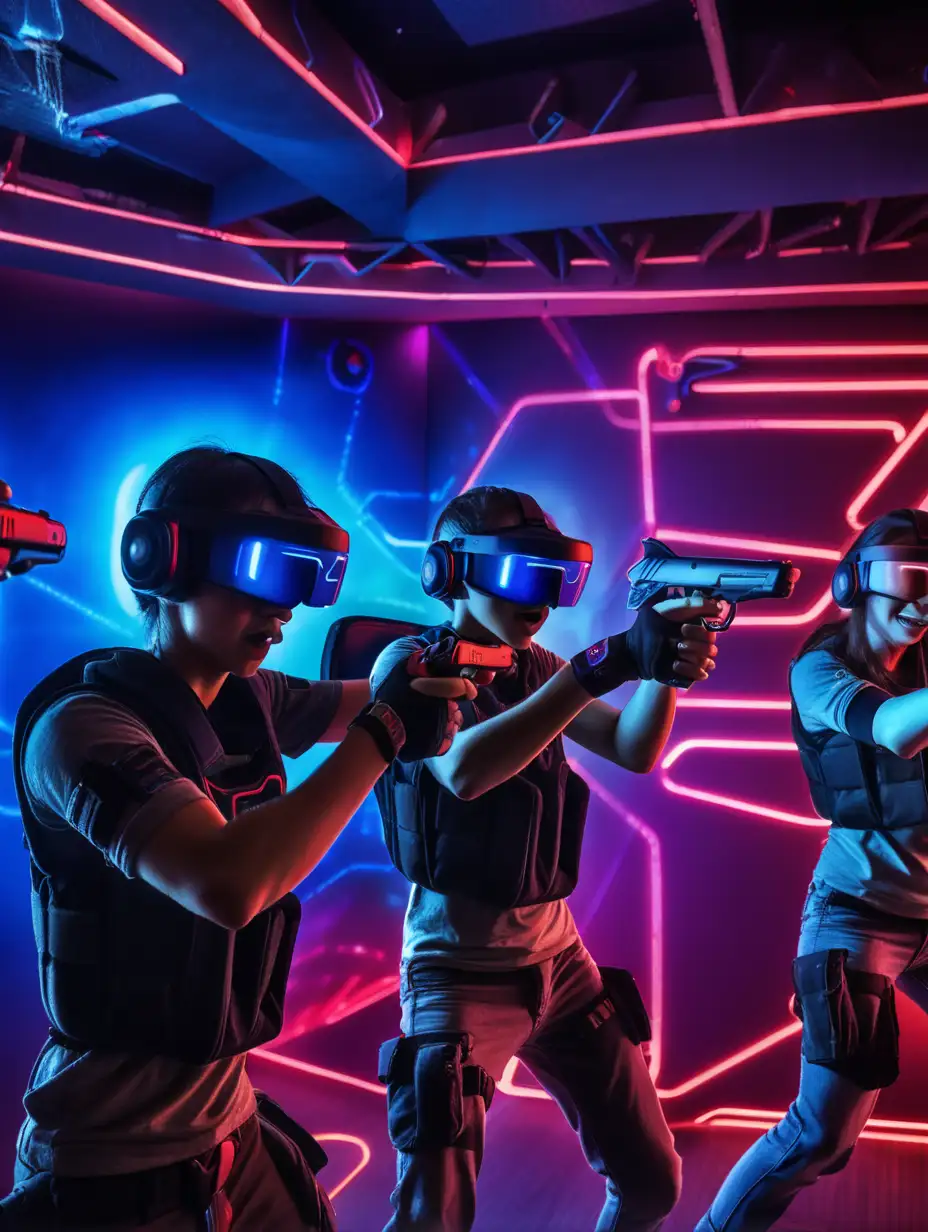 Laser Tag Madness: Tactical Fun at The VR Club, single hand controllers