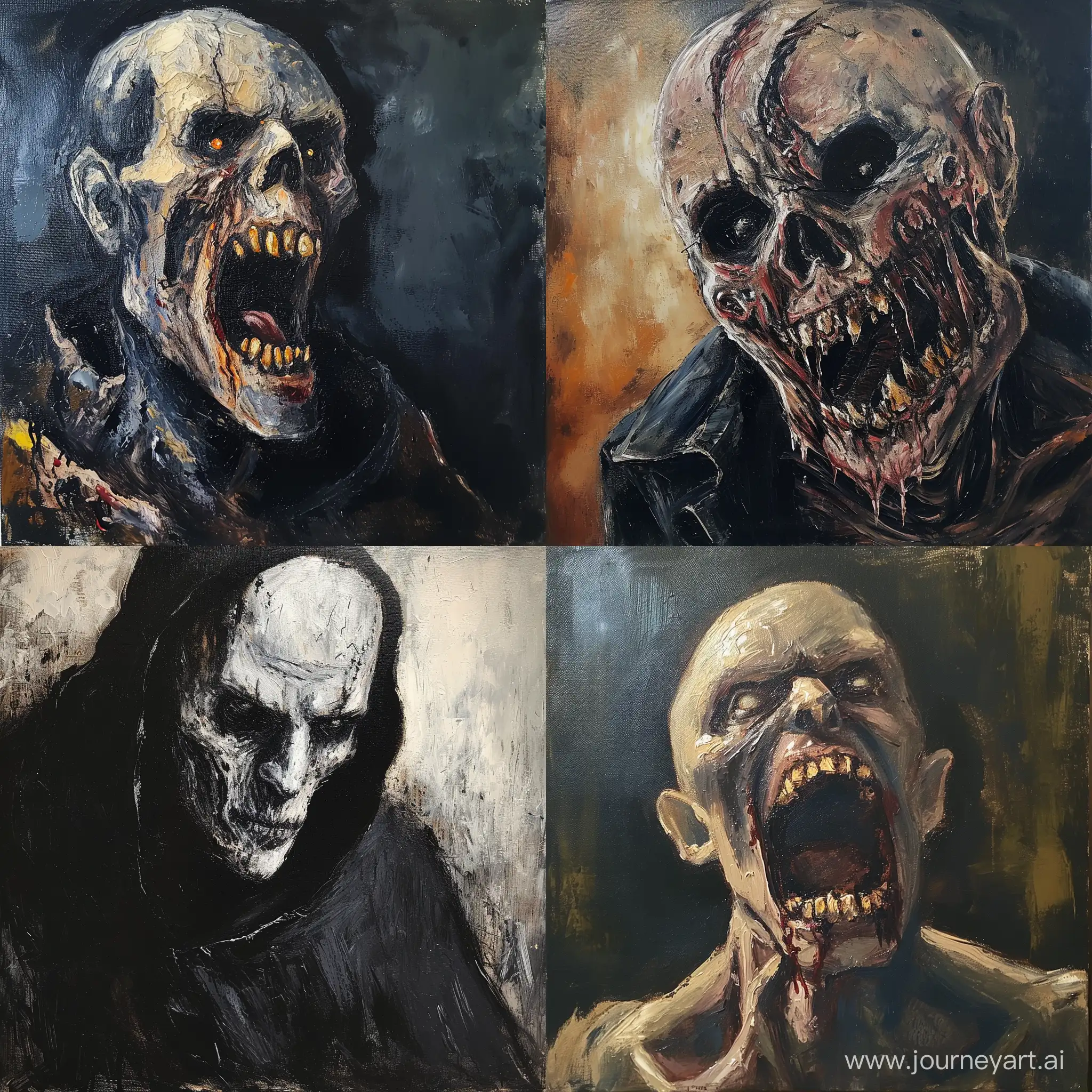 Horror-Style-Ghoul-Painting-with-Oil-Paints