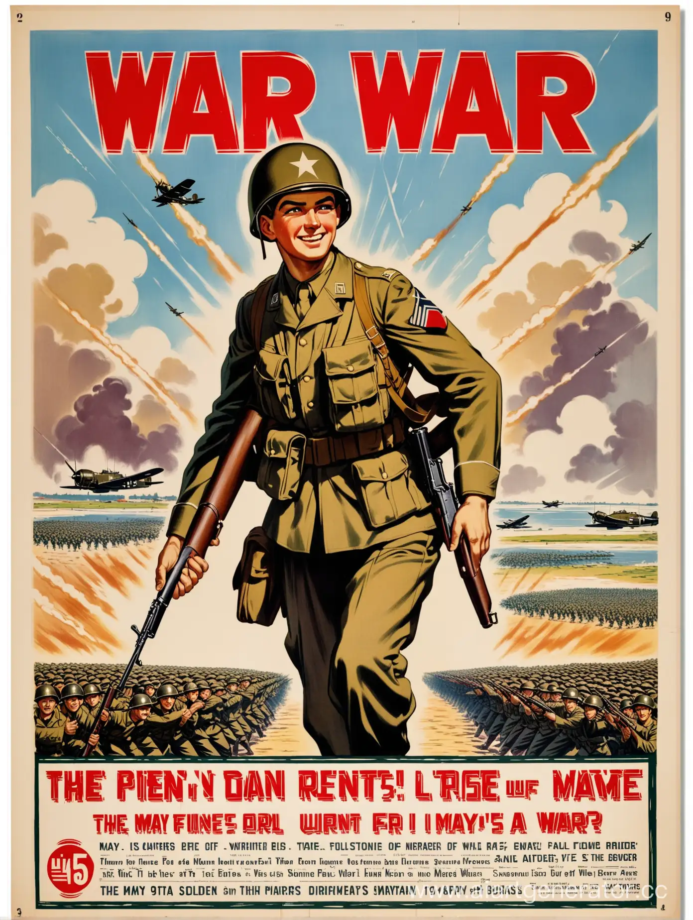 Военный плакат, 9 мая, 1945 год, солдат